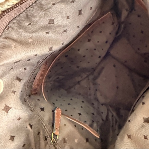 Fossil Explorer Distressed Metallic Gold Fold Over Covetable Tote - Picture 10 of 13